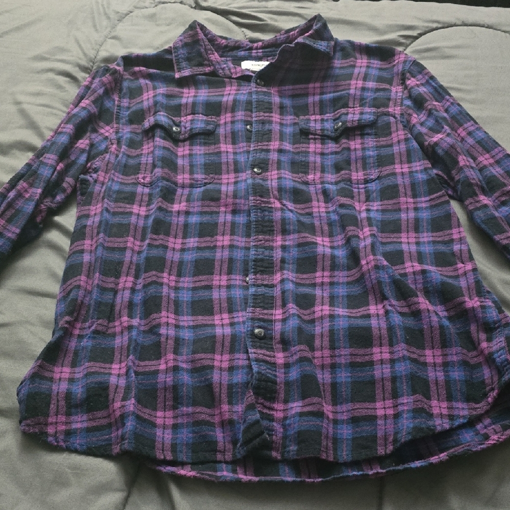 Sonoma Plaid Shirt in Purple and Black